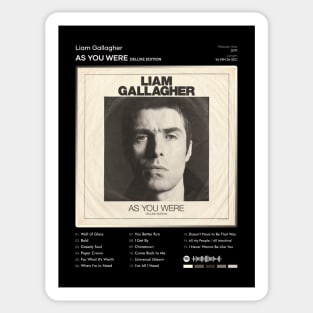 Liam Gallagher - As You Were Tracklist Album Sticker